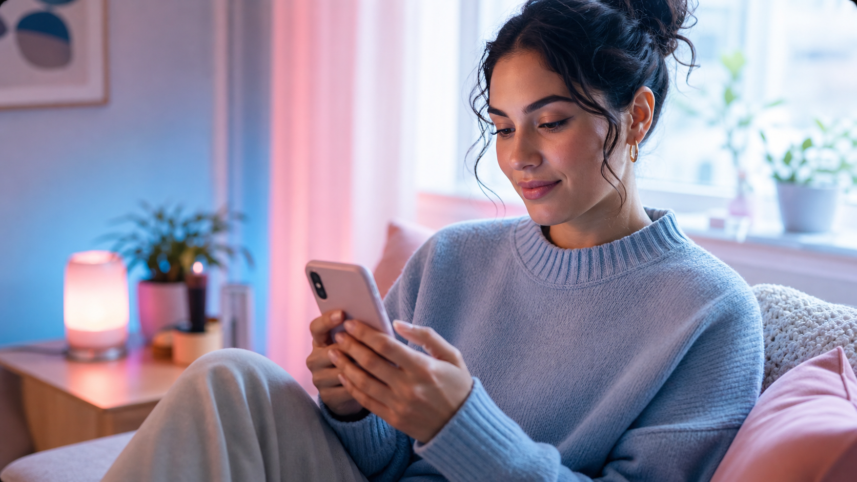 A person reviewing online dating safety on a phone